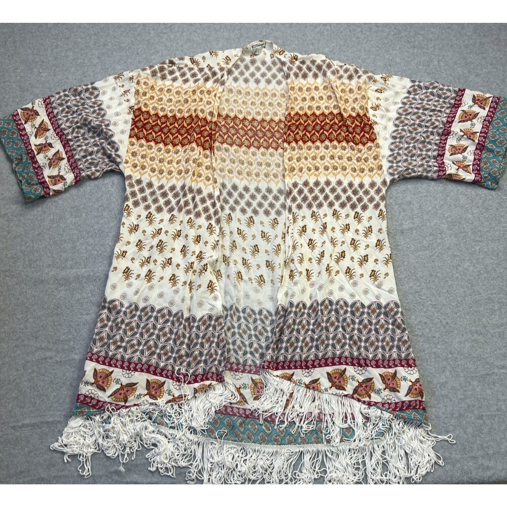 PJ Salvage Open Duster Cardigan Size M/L Western Boho Festival Gypsy Garden